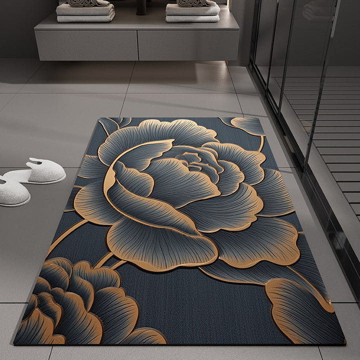 Floral Embossed Bath Mat