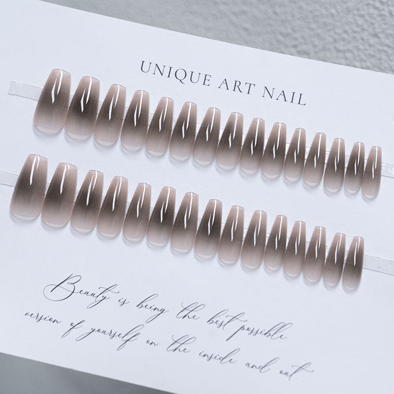 Glossy Long Coffin Press-On Nails