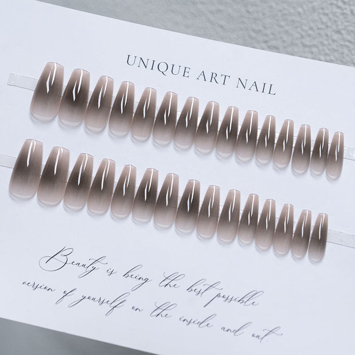 Glossy Long Coffin Press-On Nails