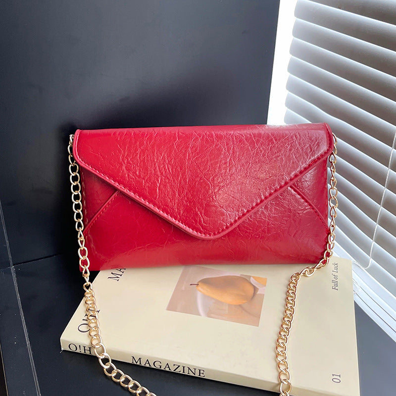 Elegant Chain-Detail Crossbody Clutch