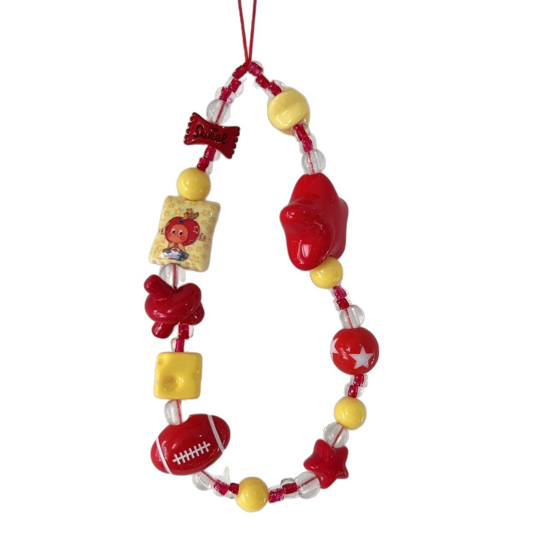 Colorful Themed Beaded Charm Lanyard Kalsten