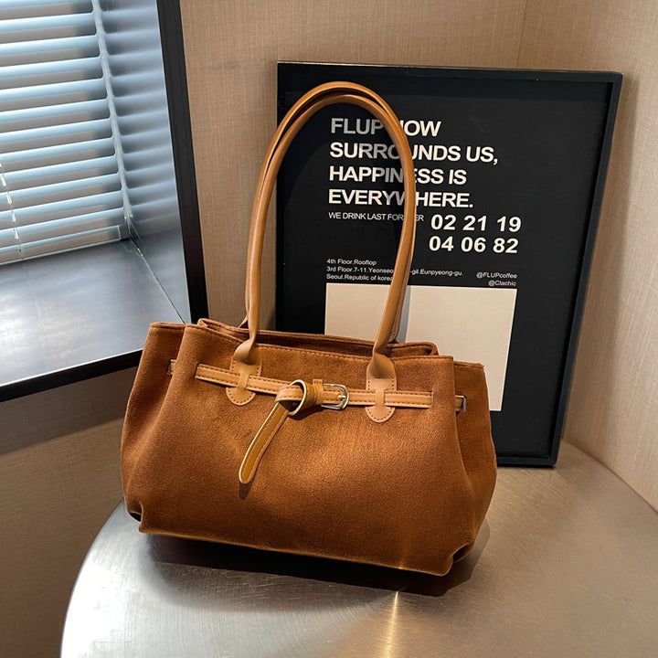 Suede Finish Everyday Handheld Bag