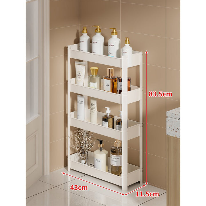 Slim Three-Tier Narrow Bathroom & Vanity Vertical Storage Shelf Organizer