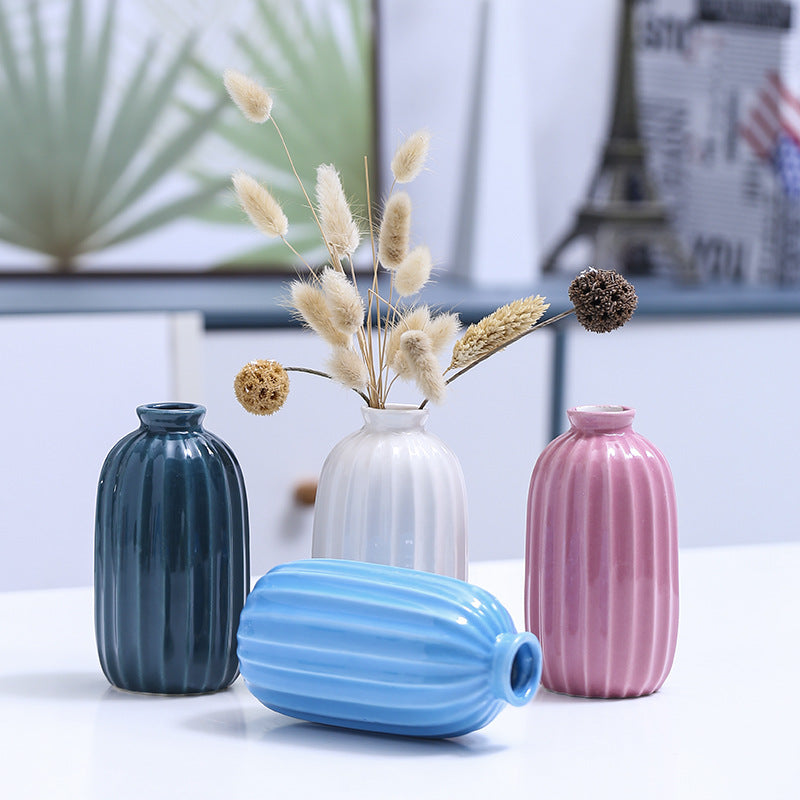 Ribbed Ceramic Bud Vase Kalsten