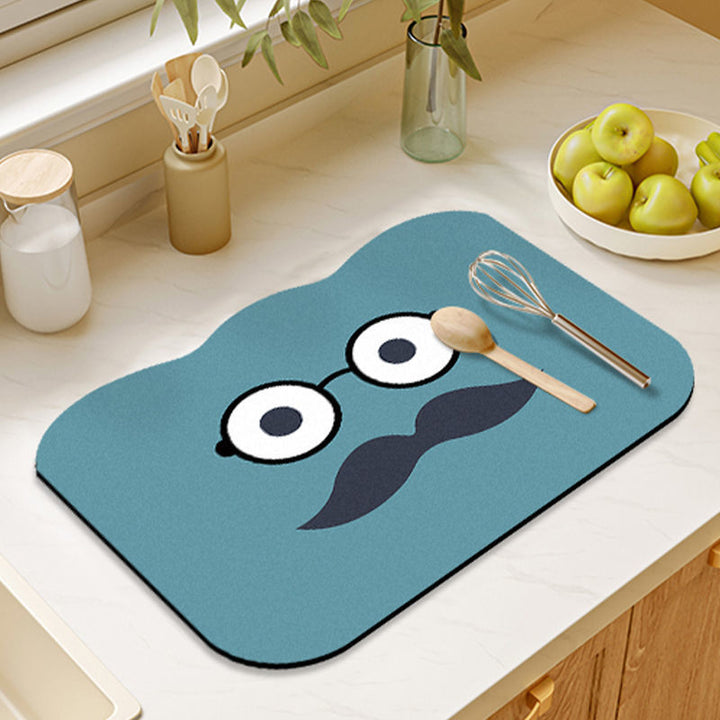 Cartoon-Themed Kitchen Mat