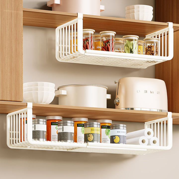 Adjustable Expandable Under-Shelf Pull-Out Sliding Storage Basket Organizer
