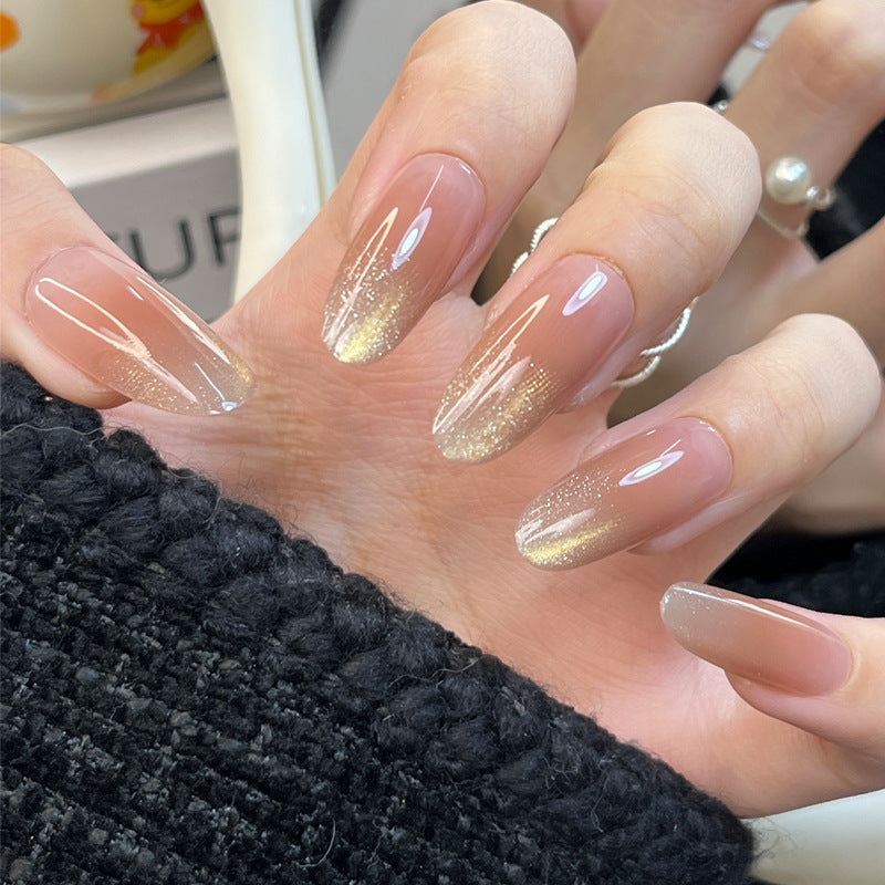 Glamorous Press-On Nail Set with Decorative Gemstone Accents Kalsten