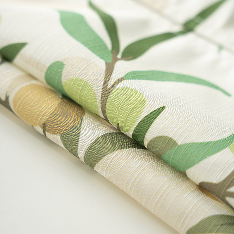 Decorative tissue box cover made of cotton blend fabric with botanical pattern