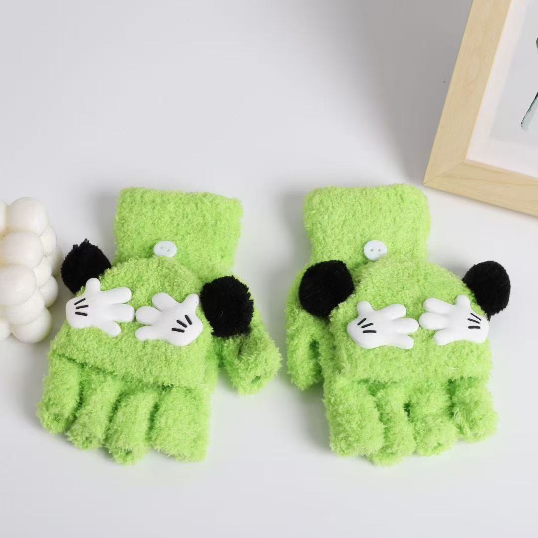 Cute Plush Cartoon-Themed Fingerless Gloves Kalsten