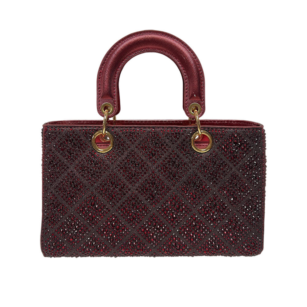 Elegant Rhinestone-Embellished Handheld Purse
