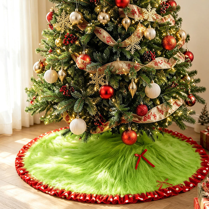Luxury Faux Fur Christmas Tree Skirt