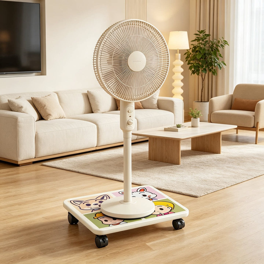 Low-Profile Under-Bed Rolling Storage Platform with Cartoon Top and Locking Casters