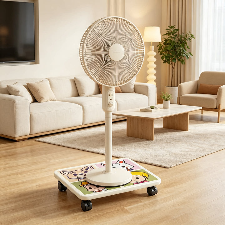 Low-Profile Under-Bed Rolling Storage Platform with Cartoon Top and Locking Casters