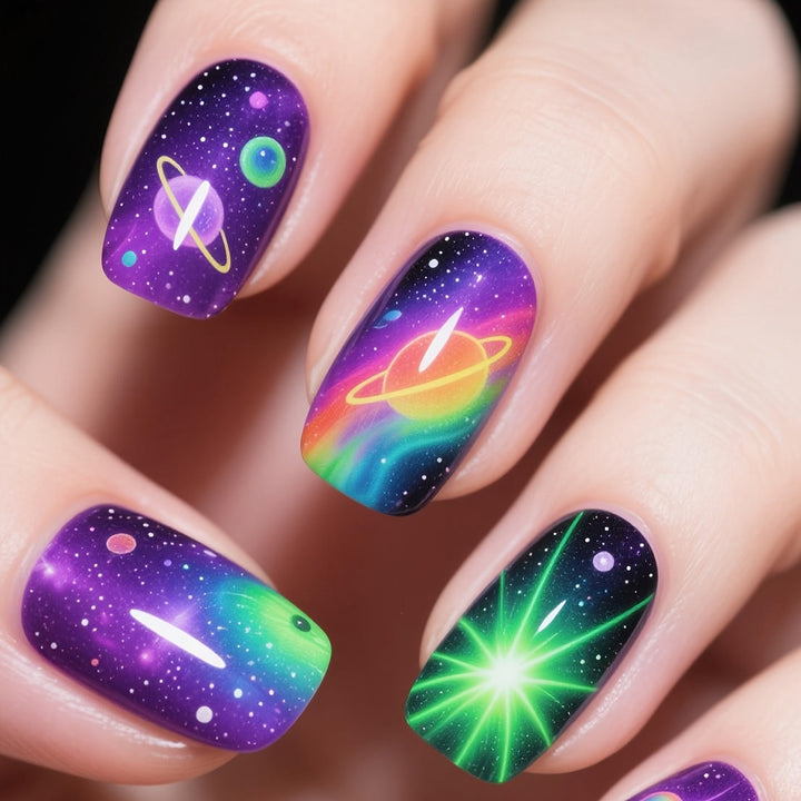 Celestial Space-Inspired Nail Art Kalsten