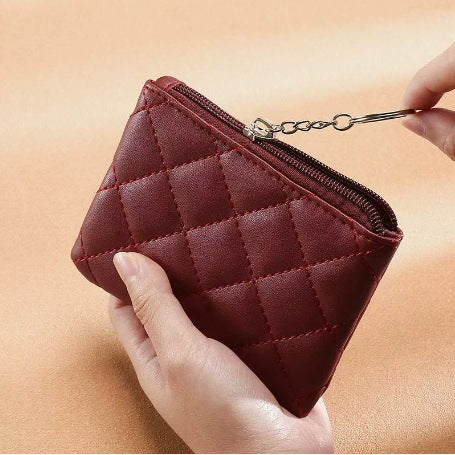 Quilted Leather Zip Pouch