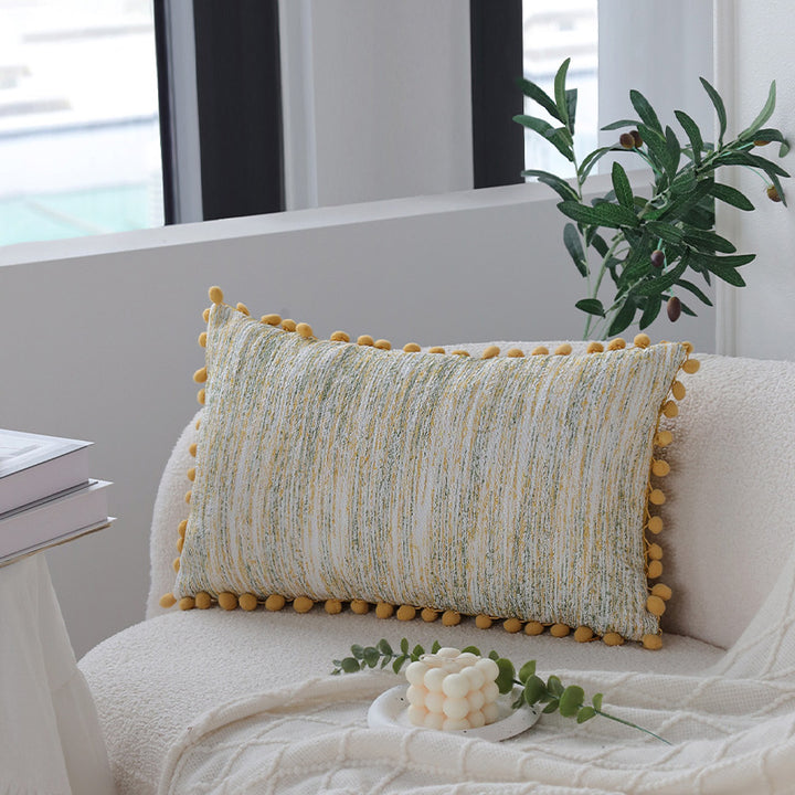 Square decorative cushion cover with embossed fringe stripes and concealed zipper Kalsten