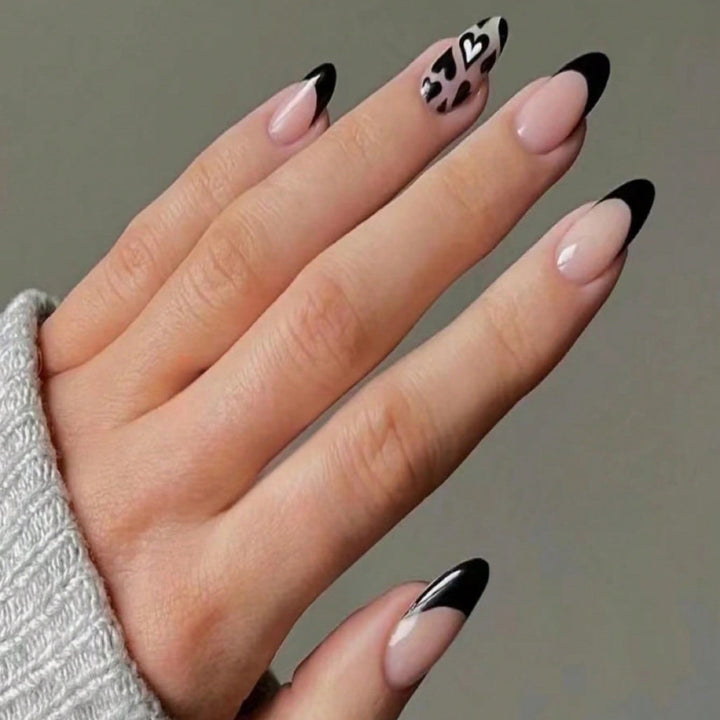 Elegant Pointed French Tip Nail Art Set