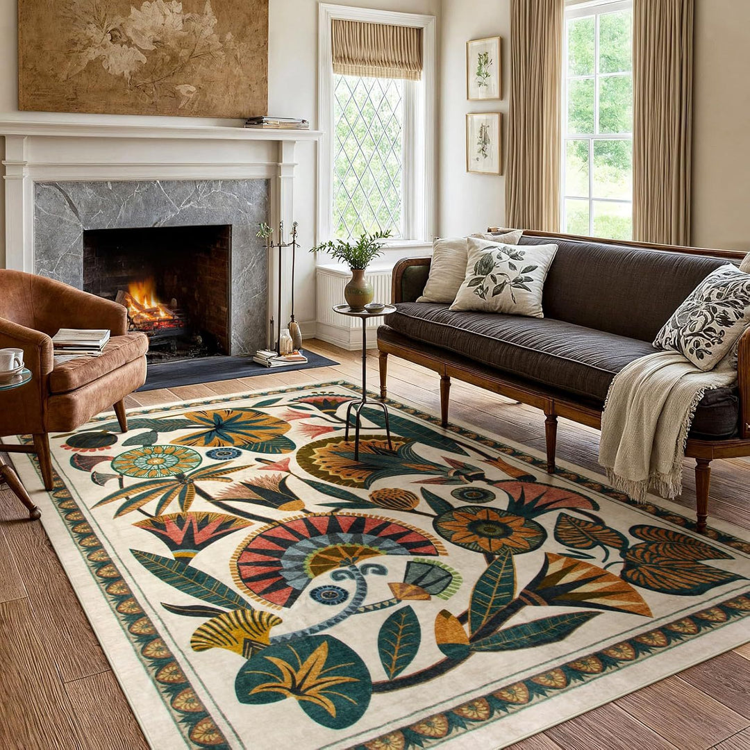Floral Pattern Area Rug Kalsten