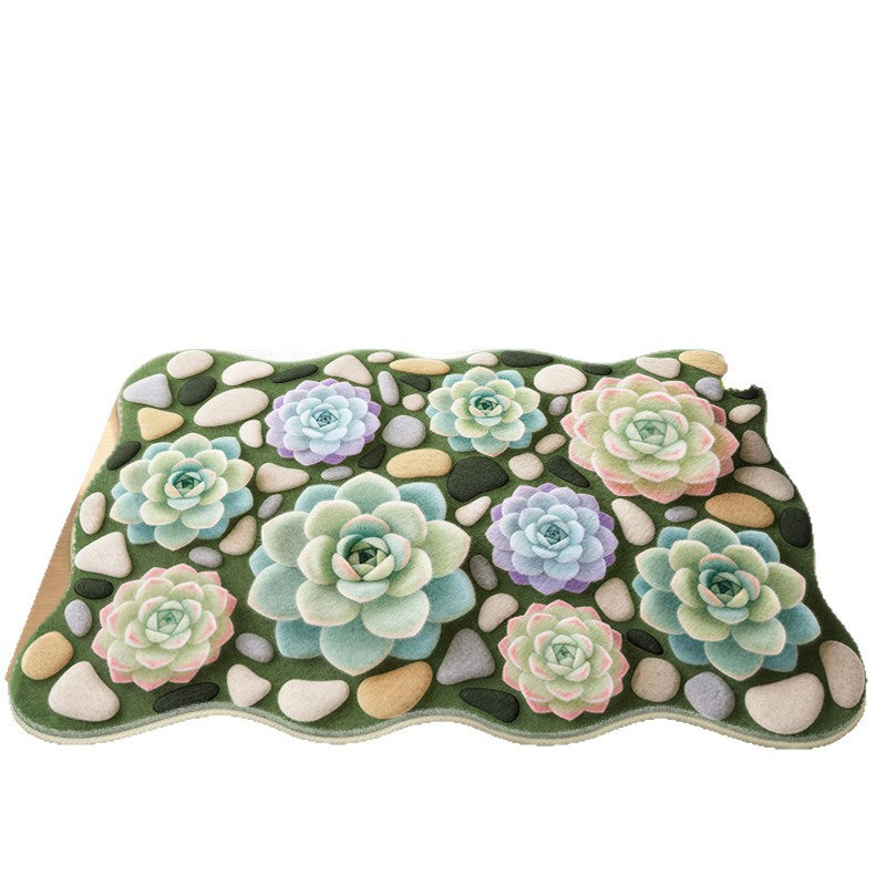 Floral-Themed Memory Foam Bath Mat Kalsten