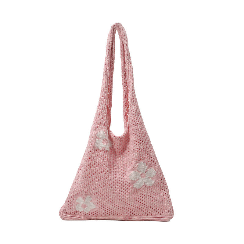 Bohemian Floral Crochet Tote Bag