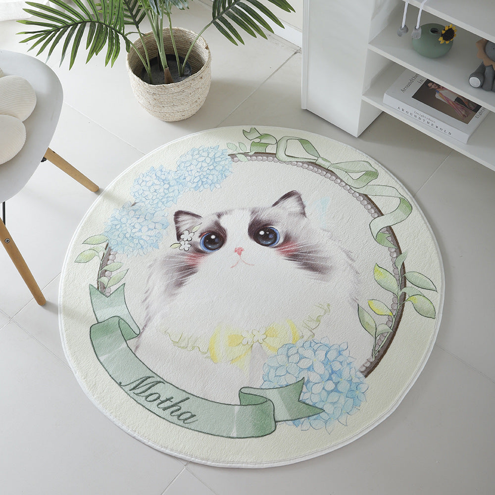 Cat-Themed Round Area Rug Kalsten