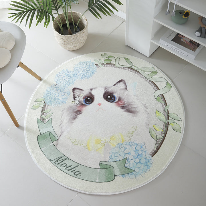 Cat-Themed Round Area Rug Kalsten