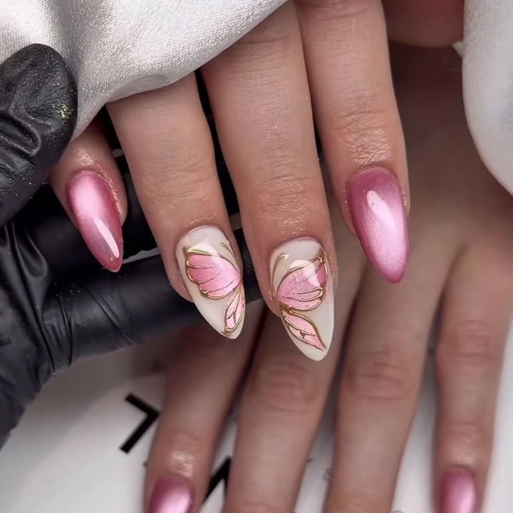 Elegant Butterfly Floral Nail Art Enhancements Kalsten