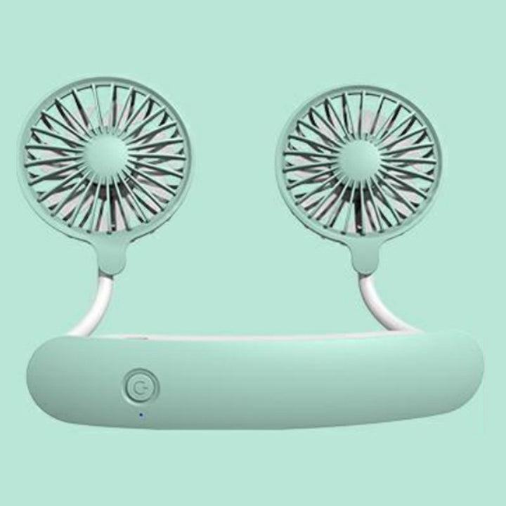Unisex nano portable double neck fan with silent motor, adjustable fan heads, and rechargeable battery Kalsten