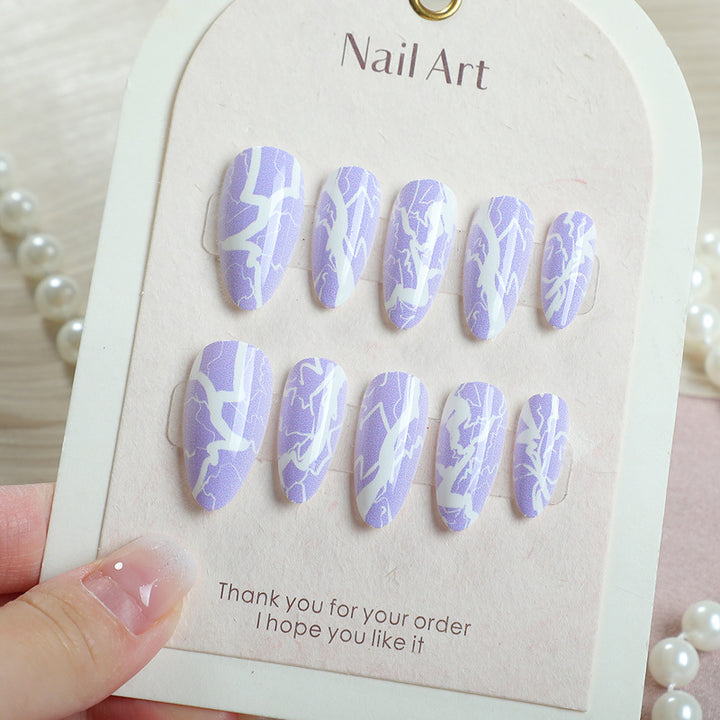 Artistic Press-On Nail Art Set with Lightning Design Kalsten