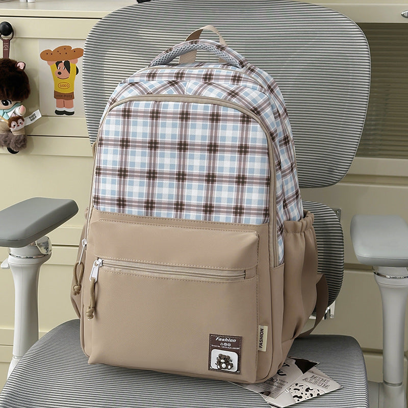 Stylish Plaid Design Backpack Kalsten