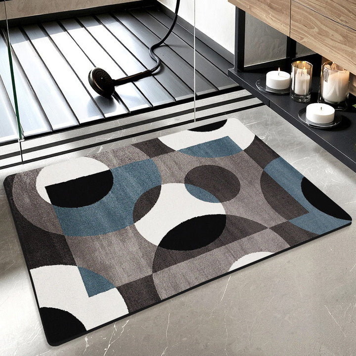 Plush Geometric Bath Mat Kalsten