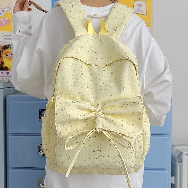 Starry Print Bow-Detail Backpack Kalsten