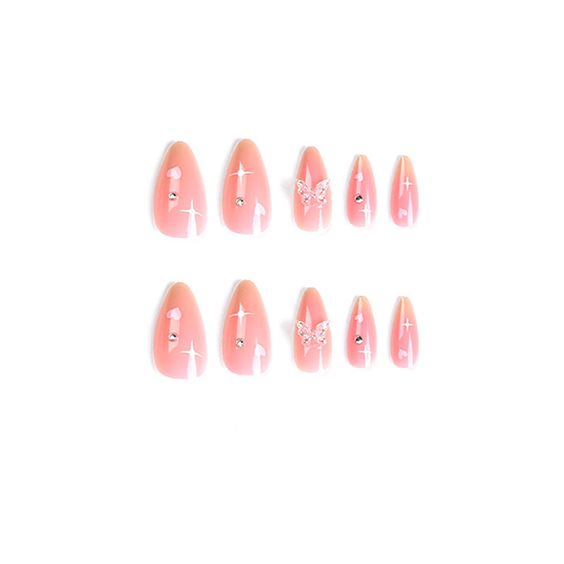 Artful nail art with heart motifs and glitter accents Kalsten