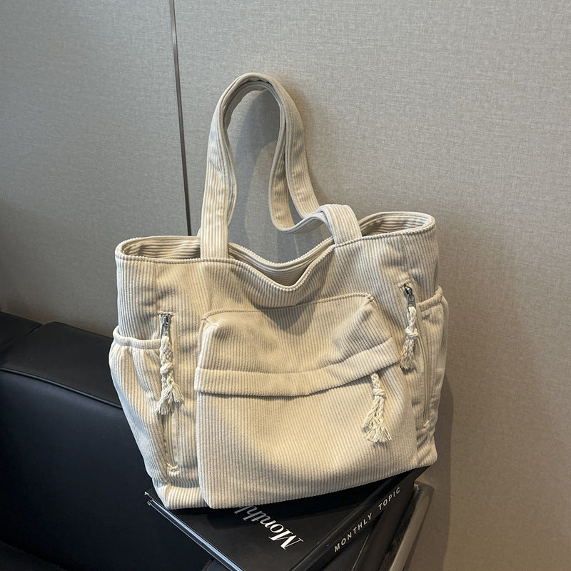 Textured Multi-Pocket Tote Bag Kalsten