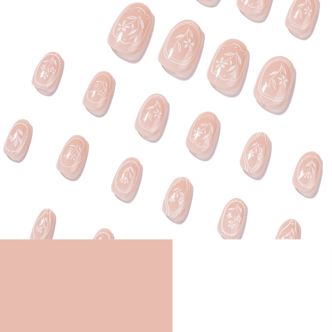 Elegant and artistic nail extensions with floral design Kalsten