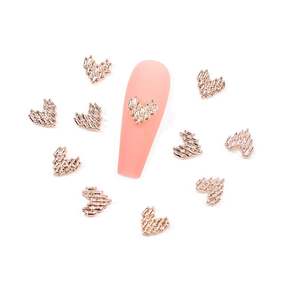 Heart-Shaped Nail Art Charms
