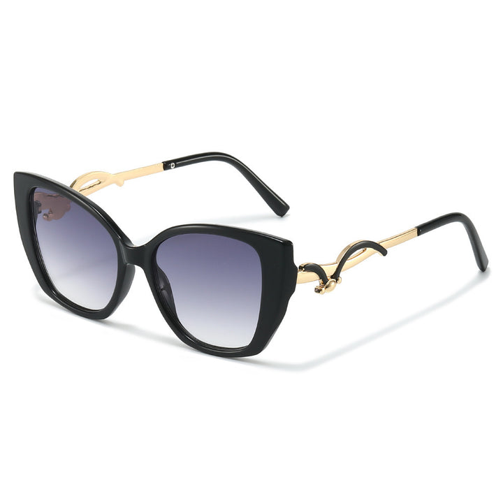 Oversized Geometric Cat-Eye Sunglasses with Gold Accents Kalsten