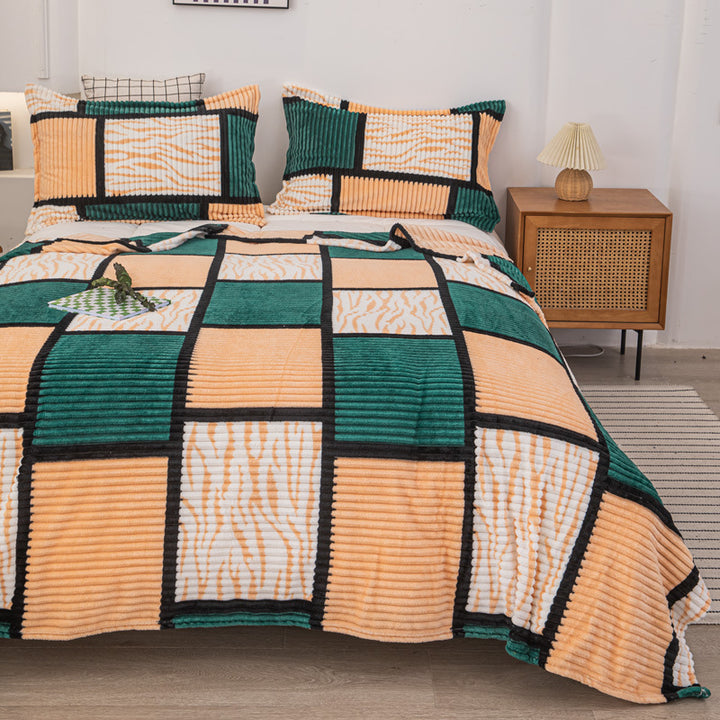 Textured Ribbed Throw Blanket