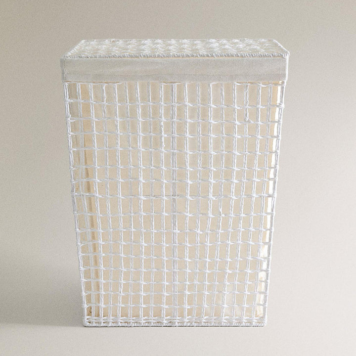 Modern laundry basket with embroidered pattern Kalsten