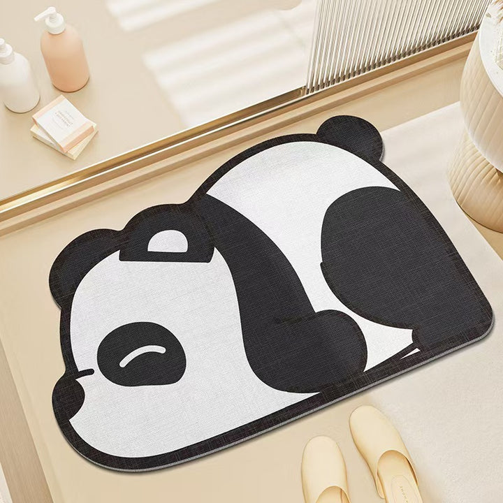 Cartoon Bear-Themed Plush Bath Mat