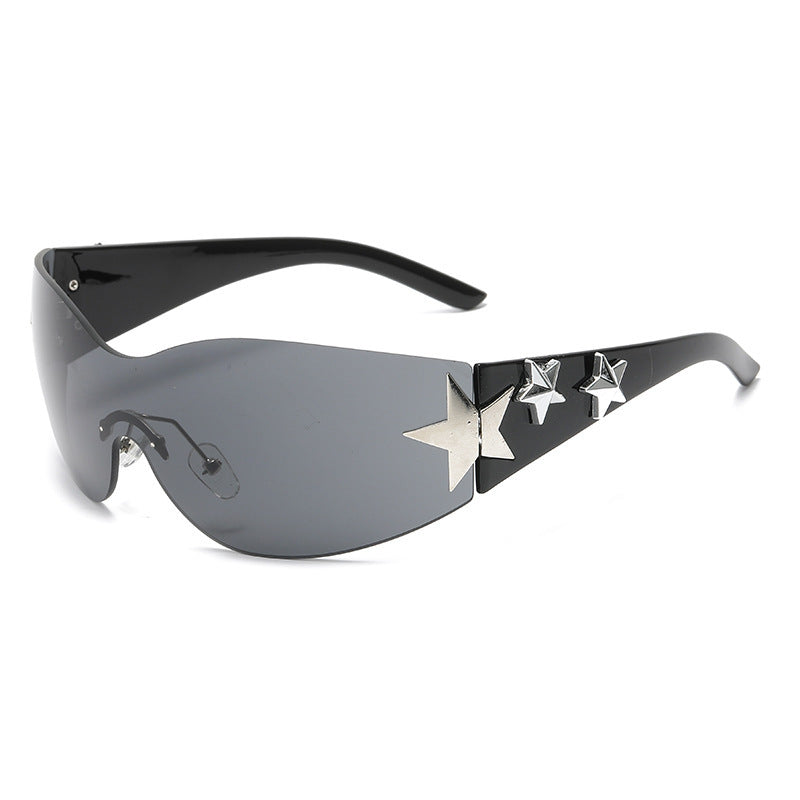 Women's stylish sports sunglasses with half-frame and striking star accents Kalsten
