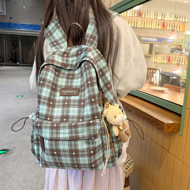 Trendy Plaid Pattern Backpack Kalsten