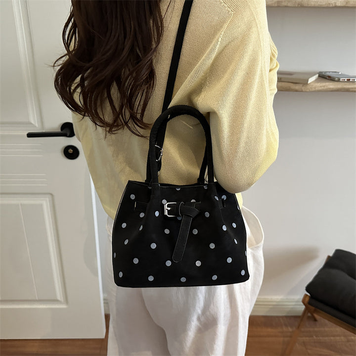 Casual Suede Polka Dot Handbag