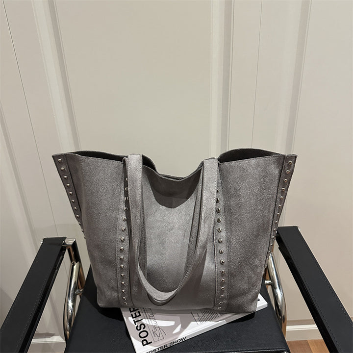 Chic Studded Suede Tote Bag Kalsten