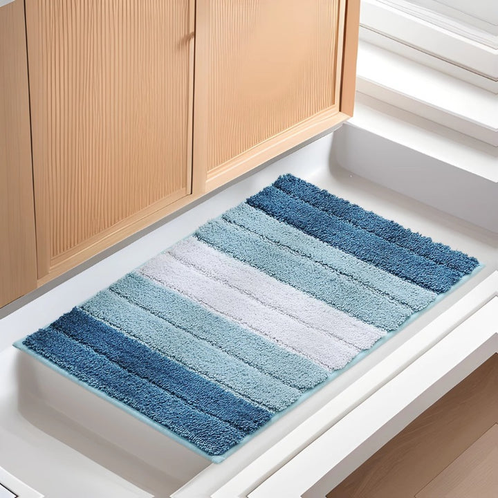 Soft Striped Bathroom Rug Kalsten