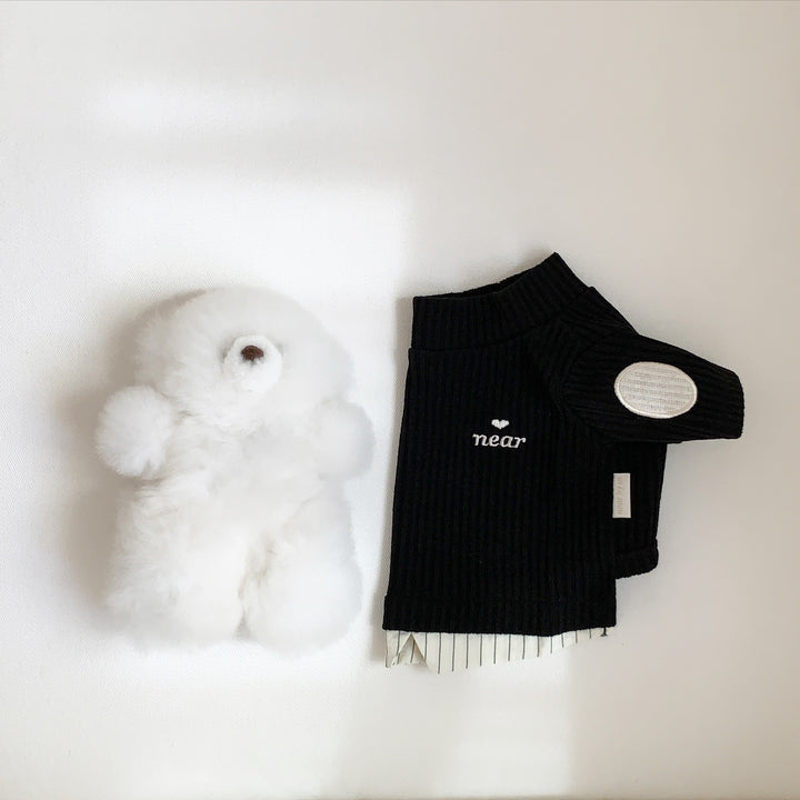 Ribbed Cotton Mock-Neck Infant Sweater with El Patch