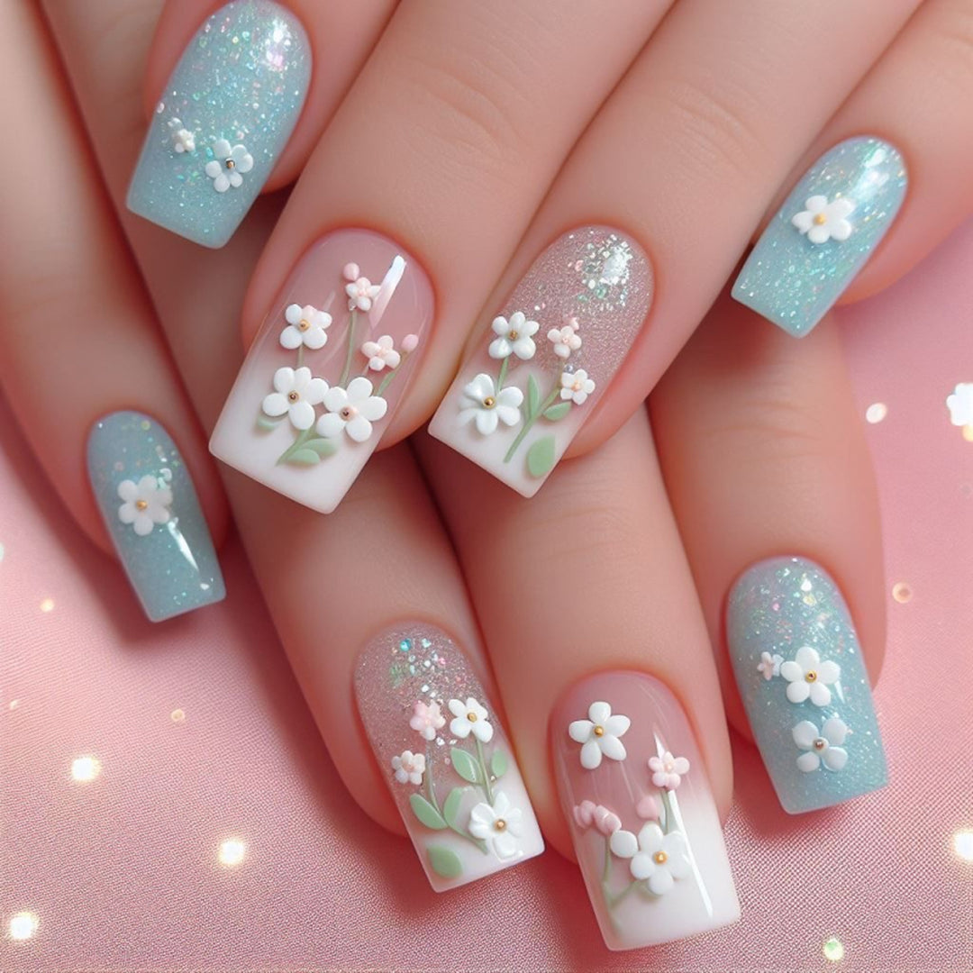 Artistic nail designs with floral accents Kalsten