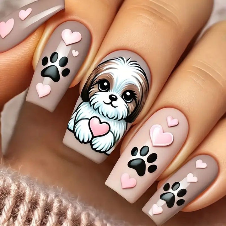 Decorative Dog-Themed Nail Art Enhancements Kalsten