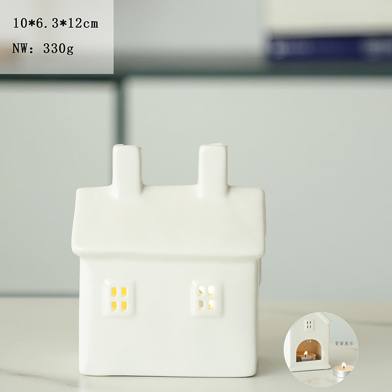 Ceramic House-Shaped Candle Holder Kalsten