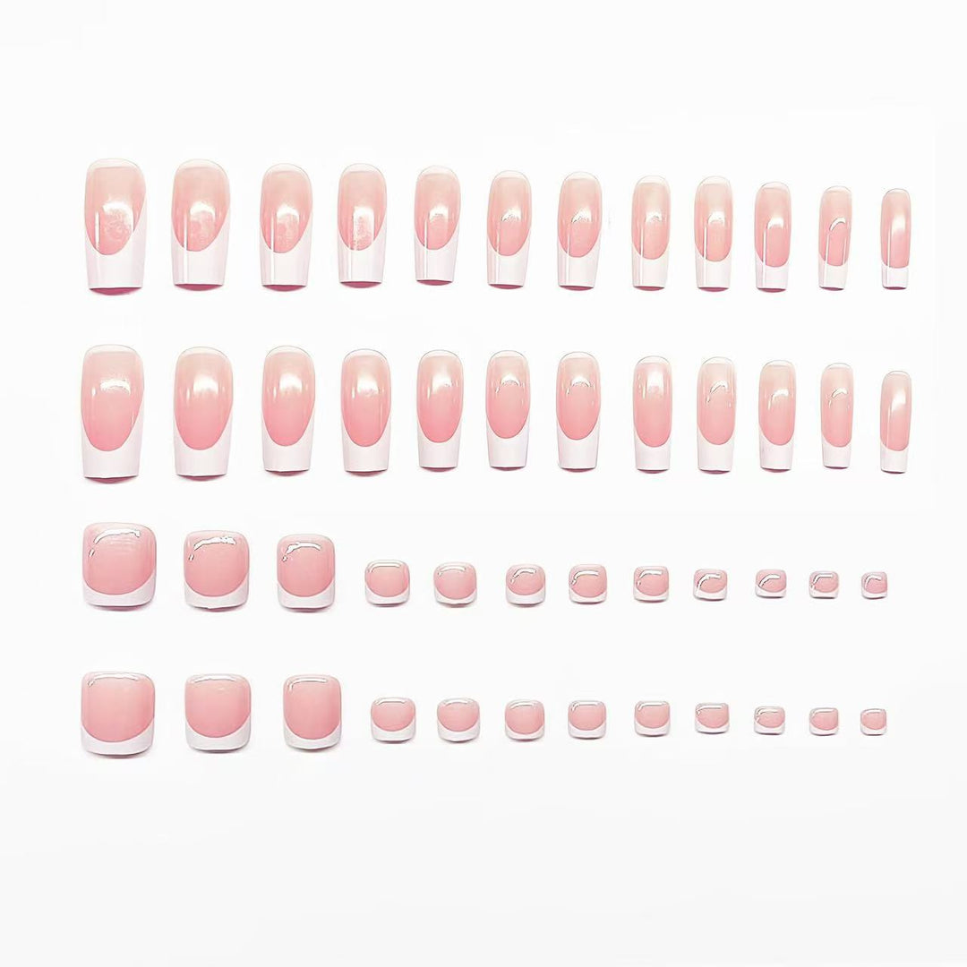 Stylish French Tip Nail and Toe Set Kalsten